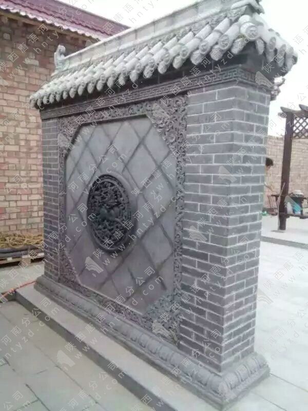 中式庭院四合院砖雕影壁墙照壁