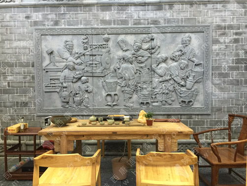 唐语砖雕工艺斗茶图