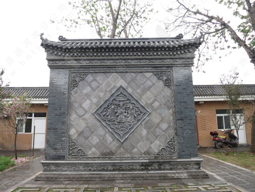 唐语砖雕四合院独立影壁墙