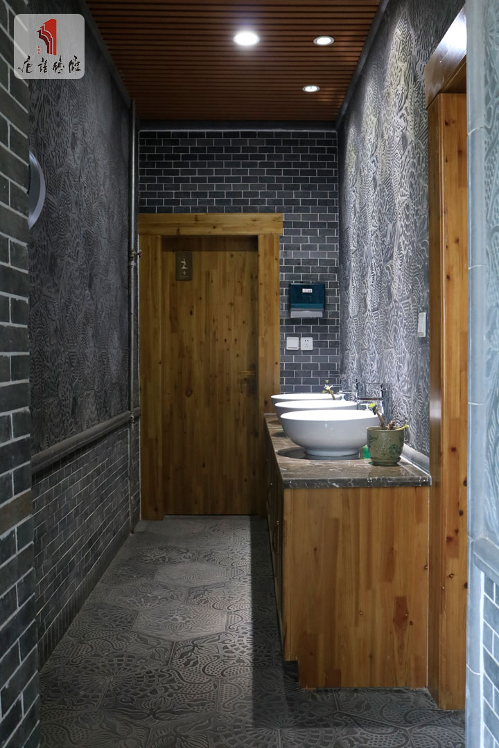唐语砖雕新中式装修洗手间